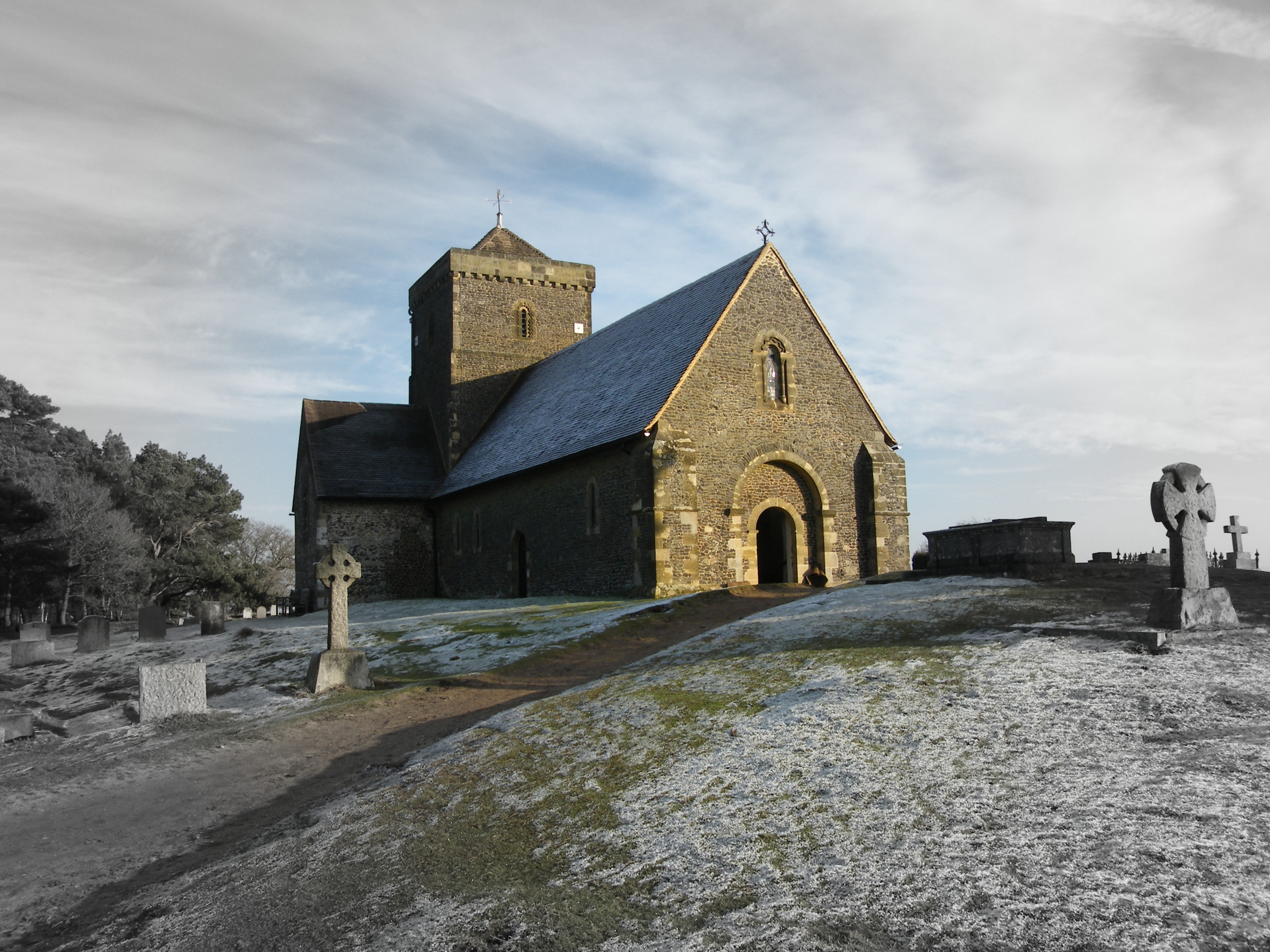 St Martha's Chapel in winter