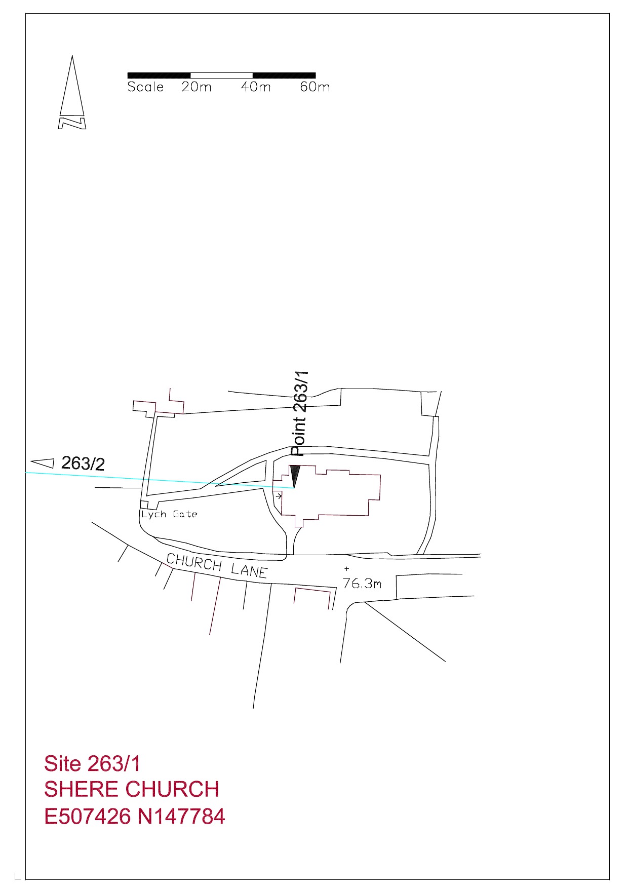 Site plan Shere Church